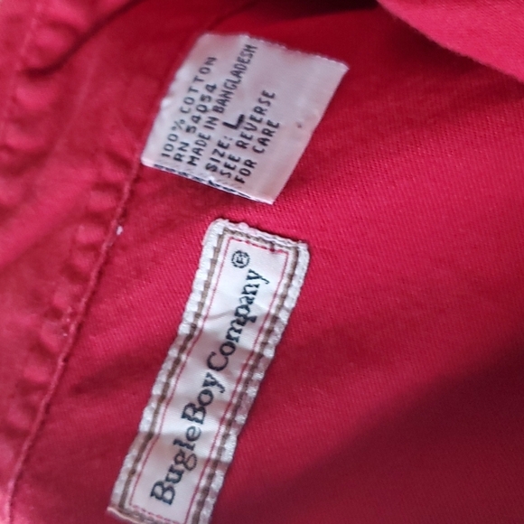 EUC. VTG. Bugle Boy Long Sleeve Button Up Shirt, L, Red - Picture 8 of 9
